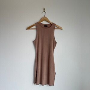 Naked Wardrobe Plisse Longline Split Sides‎ Sleeveless Tank Size Medium